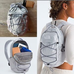 NWT The North Face Borealis Mini Backpack in Blue Flax/Twilight Galaxy (grey)